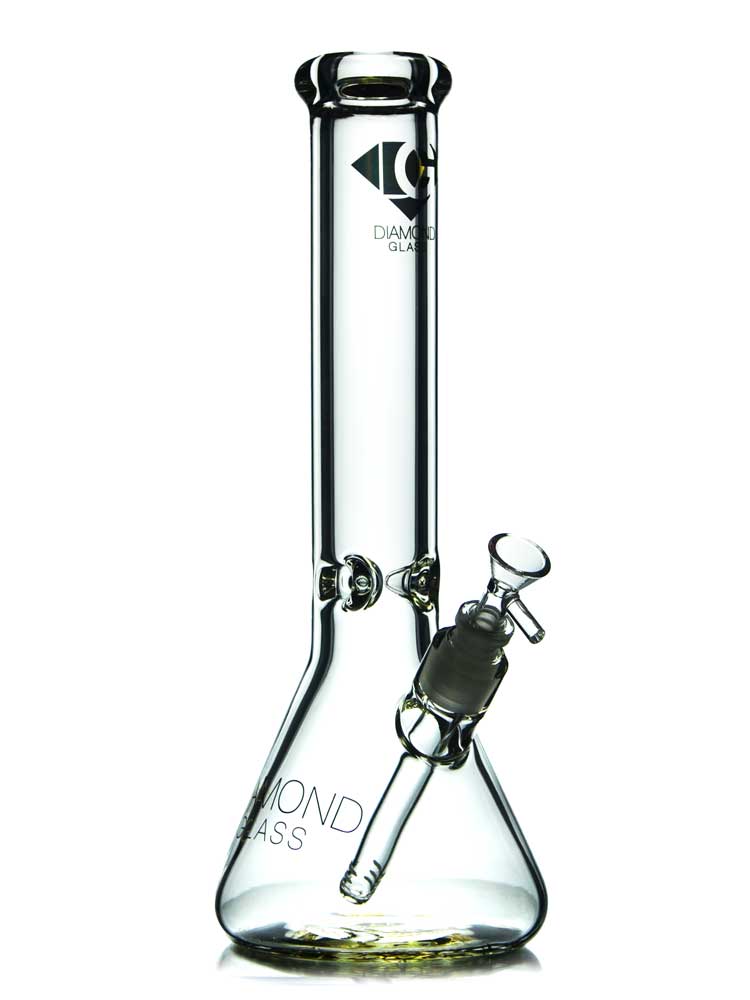 Reference photo for Thick Glass Beaker Bong. Pictured model: 14" Triple Thick Beaker Bong by Diamond.