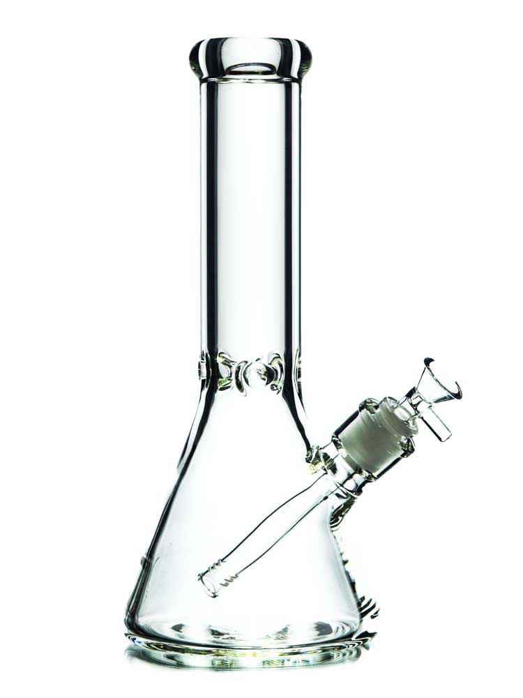 Reference photo for 12-inch Classic Clear Beaker Bong. Pictured model: 12" Extra Thick Beaker Bong.