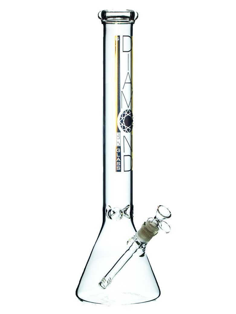 Reference photo for Large Beaker Bong. Pictured model: 18" Beaker Bong by Diamond Glass.