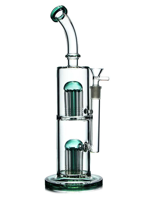 Reference photo for Double Perc Bong. Pictured model: 12" Double Chamber Tree Perc Bong.